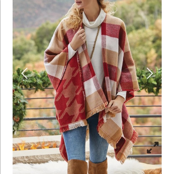 Soft Surroundings Accessories - Soft Surroundings Buffalo Check Wrap-Red Combo-Brand new with tags & bag